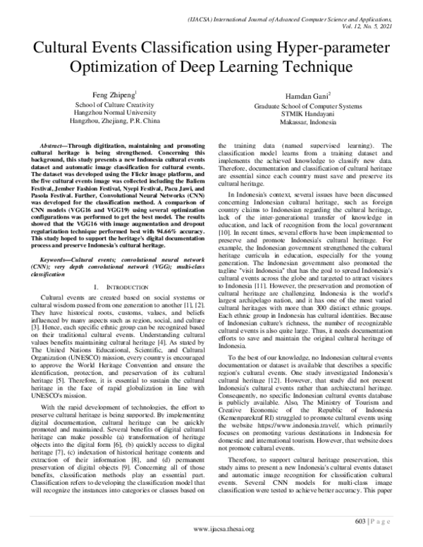 (PDF) Cultural Events Classification using Hyper-parameter Optimization ...