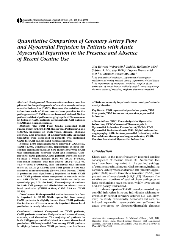 (PDF) Quantitative Comparison of Coronary Artery Flow and Myocardial ...