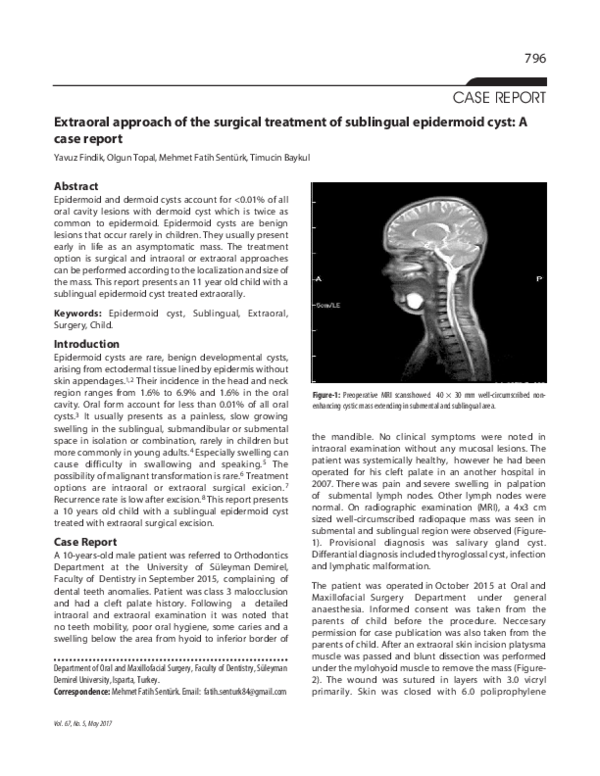 (PDF) Extraoral approach of the surgical treatment of sublingual ...