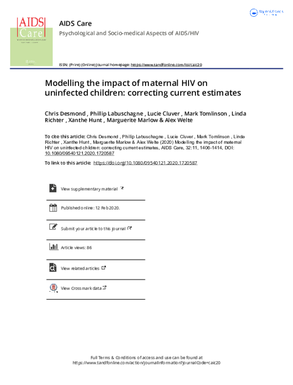 (PDF) Maternal HIV's Impact on Children's Outcomes