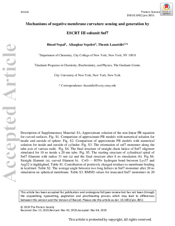 (PDF) Mechanisms of Negative Membrane Curvature Sensing and Generation