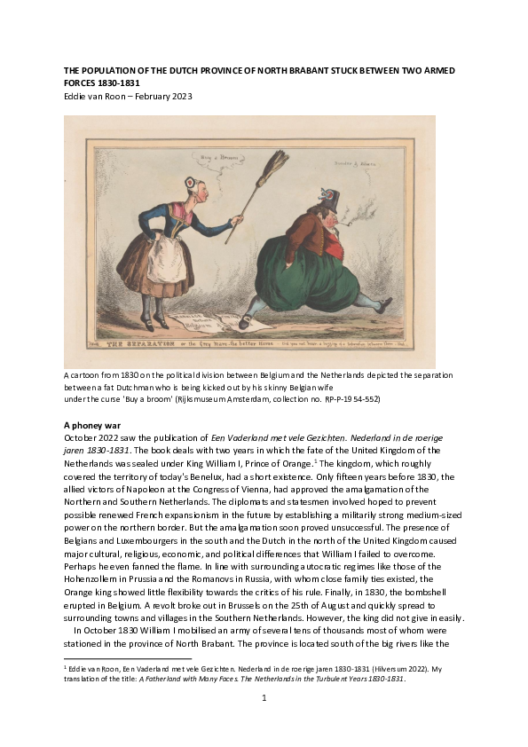 (PDF) THE POPULATION OF THE DUTCH PROVINCE OF NORTH BRABANT STUCK ...