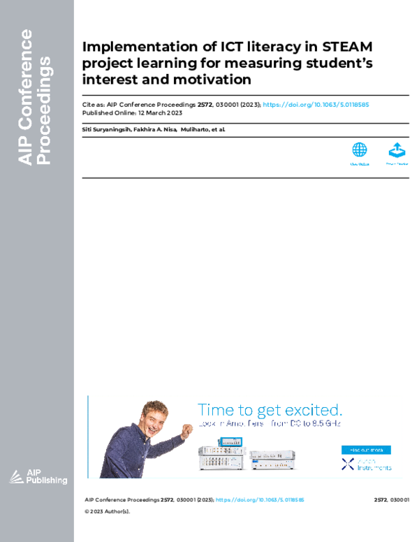 (PDF) Implementation of ICT literacy in STEAM project learning for ...