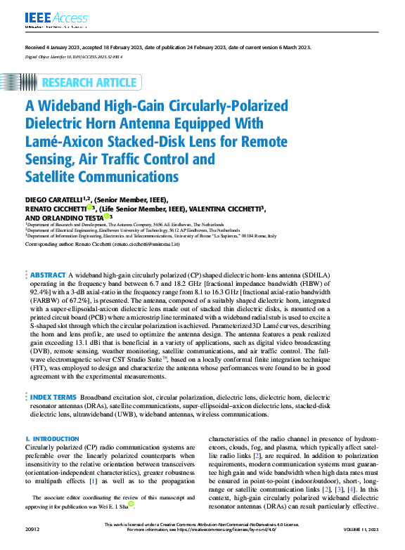 (PDF) A Wideband High-Gain Circularly-Polarized Dielectric Horn Antenna ...