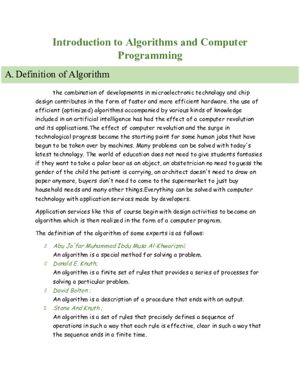 (DOC) Introduction to Algorithms and Computer Programming