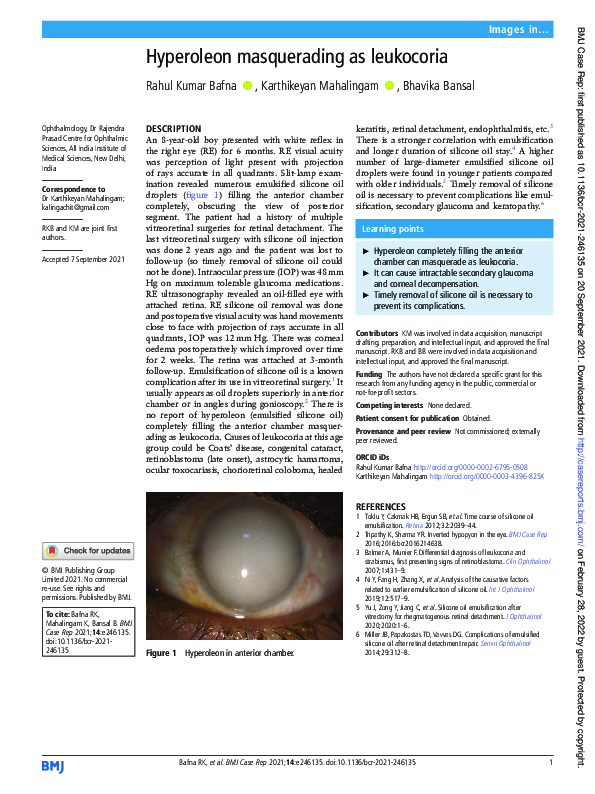 (PDF) Hyperoleon masquerading as leukocoria