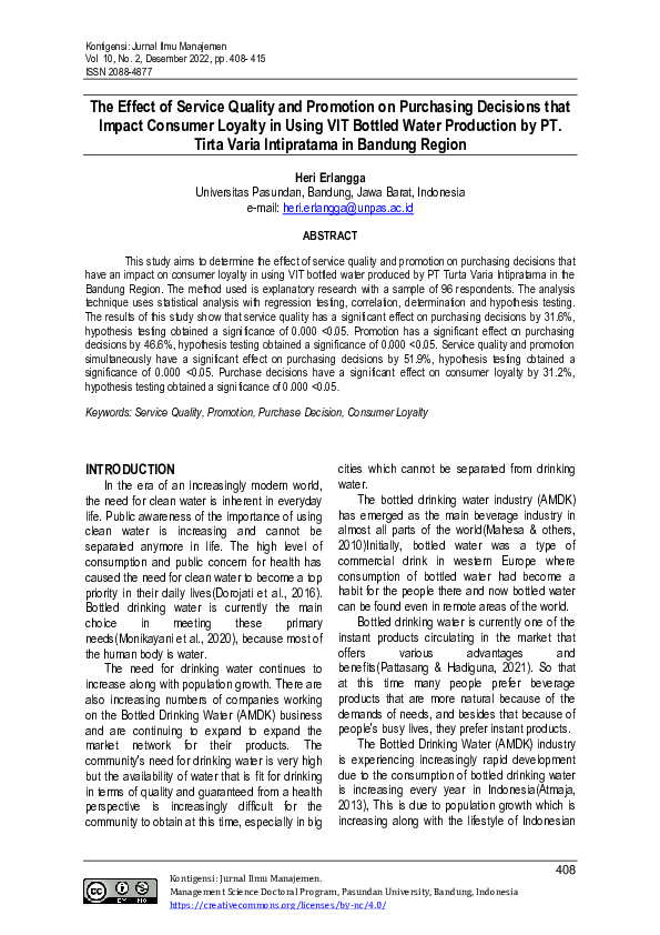 (PDF) The Effect of Service Quality and Promotion on Purchasing ...