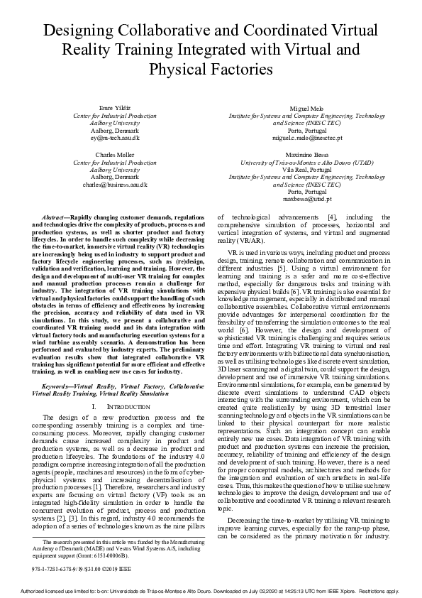 (PDF) Designing Collaborative and Coordinated Virtual Reality Training ...