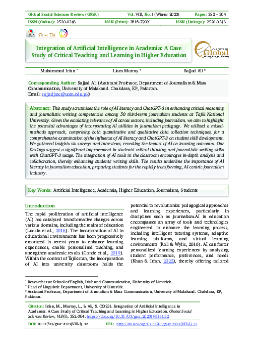 (PDF) Integration of Artificial Intelligence in Academia: A Case Study ...