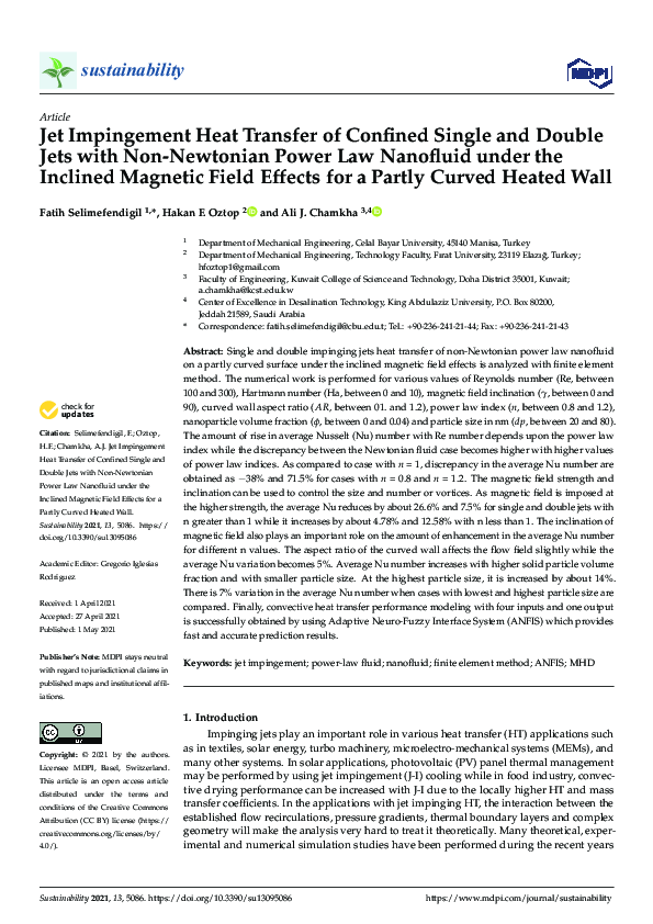 (PDF) Jet Impingement Heat Transfer of Confined Single and Double Jets ...