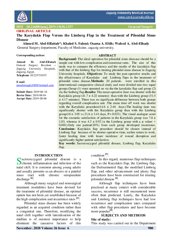 (PDF) The Karydakis Flap Versus the Limberg Flap in the Treatment of ...
