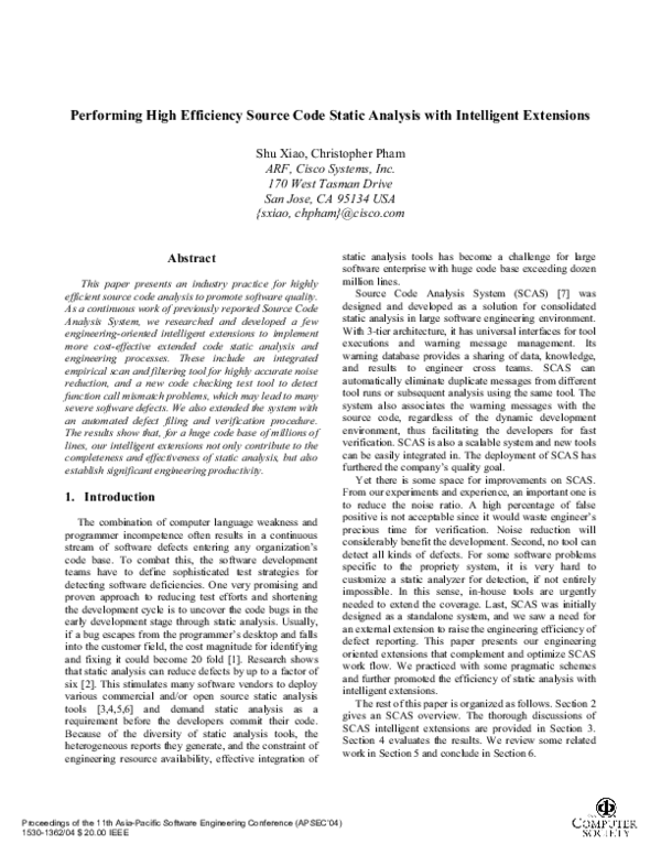 (PDF) Performing High Efficiency Source Code Static Analysis with ...