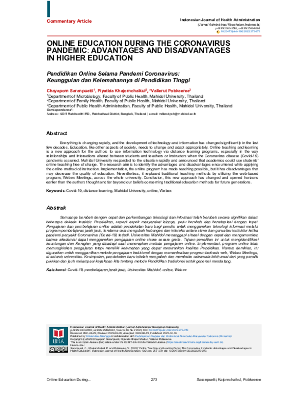 (PDF) Online Teaching and Learning During the Coronavirus Pandemic ...