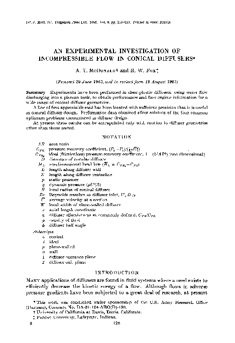(PDF) An experimental investigation of incompressible flow in conical ...