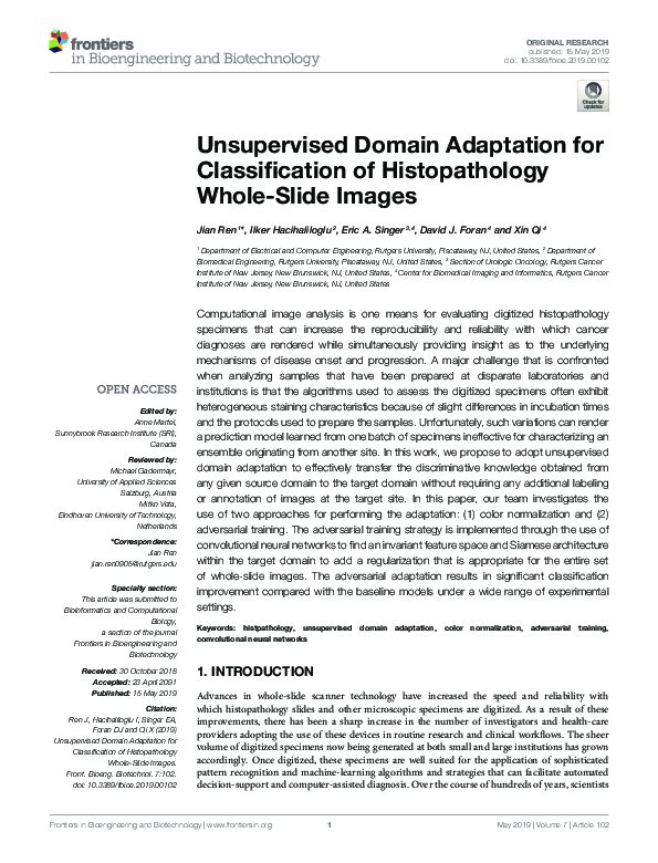 (PDF) Unsupervised Domain Adaptation for Classification of ...