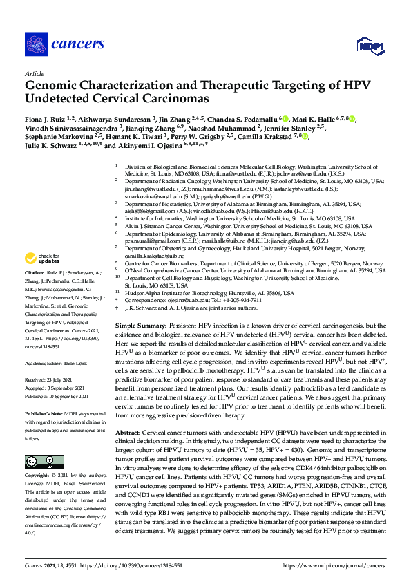 (PDF) Genomic Characterization and Therapeutic Targeting of HPV ...
