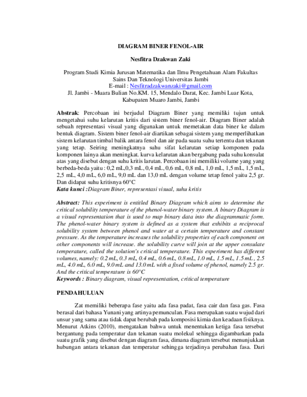 (PDF) DIAGRAM BINER FENOL-AIR