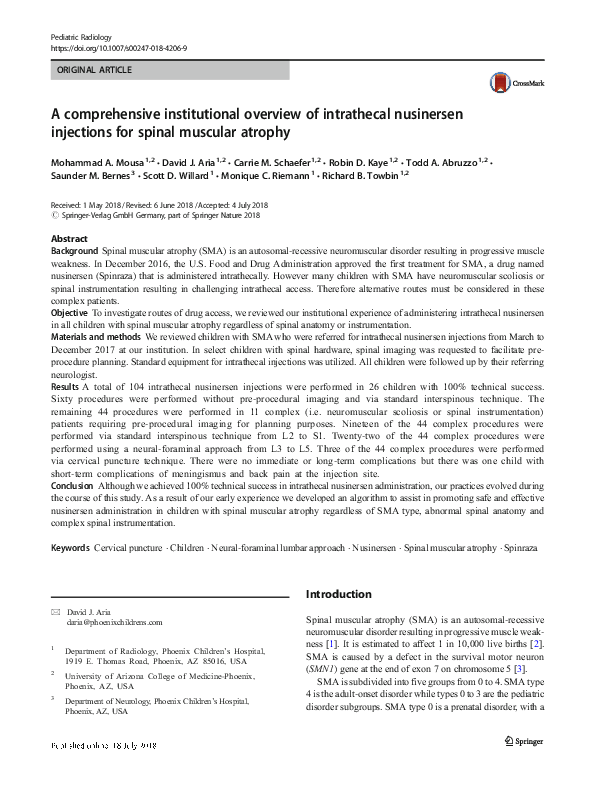 (PDF) A comprehensive institutional overview of intrathecal nusinersen ...
