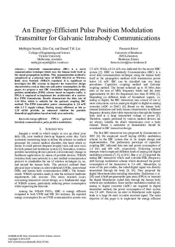 (PDF) An Energy-Efficient Pulse Position Modulation Transmitter for ...
