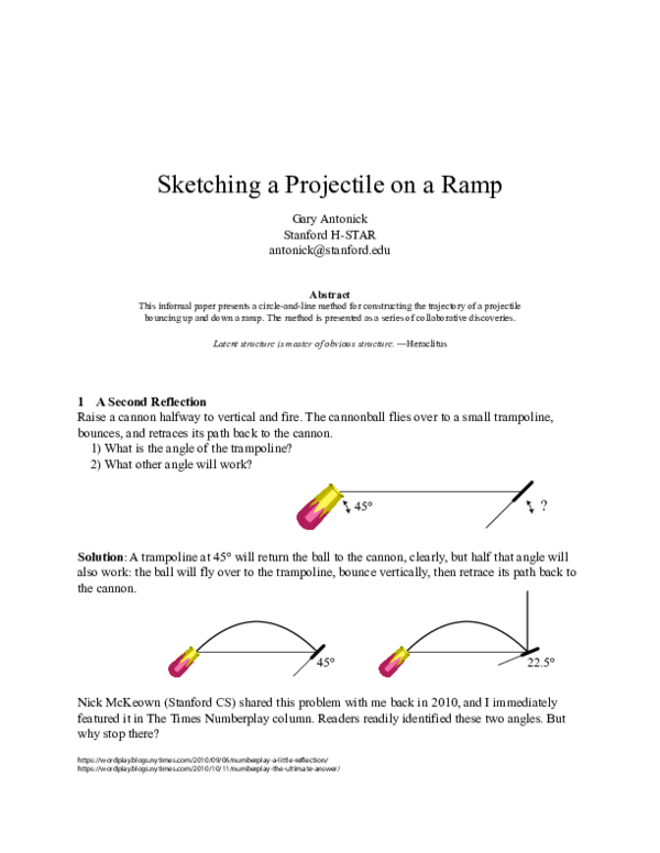 (PDF) Sketching a Projectile on a Ramp