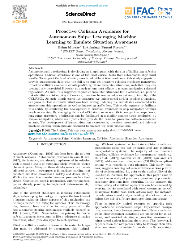 (PDF) Proactive Collision Avoidance for Autonomous Ships: Leveraging ...