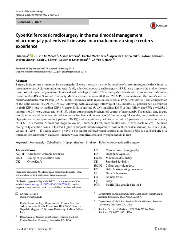 (PDF) CyberKnife robotic radiosurgery in the multimodal management of ...
