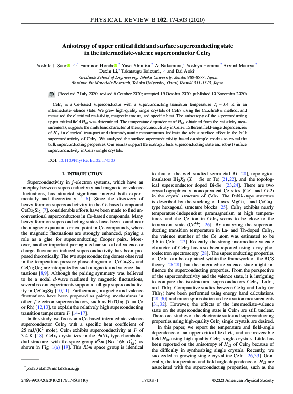 (PDF) Anisotropy of upper critical field and surface superconducting ...
