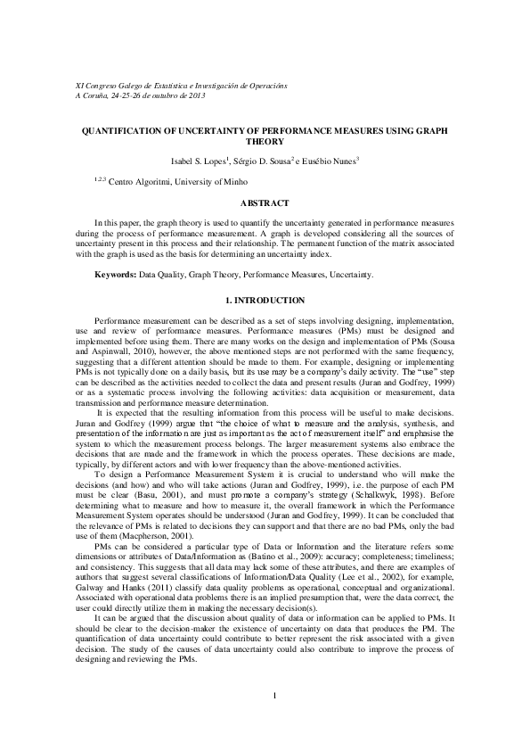 (PDF) Quantification of Uncertainty of Performance Measures Using Graph ...