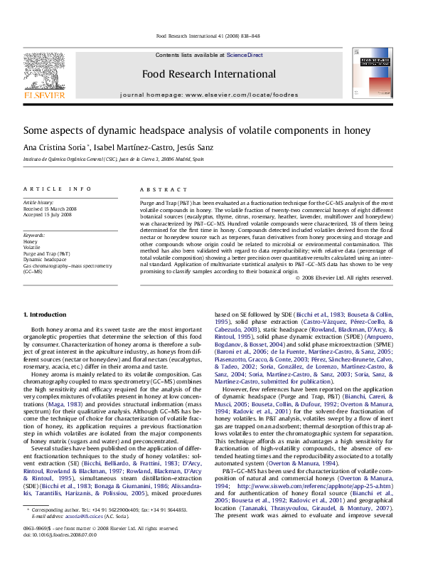 (PDF) Some aspects of dynamic headspace analysis of volatile components ...