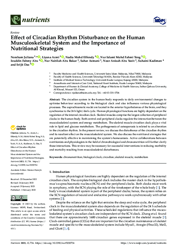(PDF) Effect of Circadian Rhythm Disturbance on the Human ...