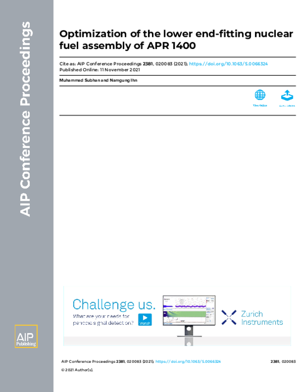 (PDF) Optimization of the lower end-fitting nuclear fuel assembly of ...