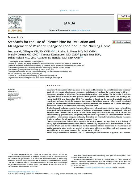 (PDF) Standards for the Use of Telemedicine for Evaluation and ...