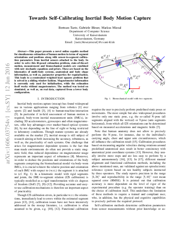 (PDF) Towards Self-Calibrating Inertial Body Motion Capture