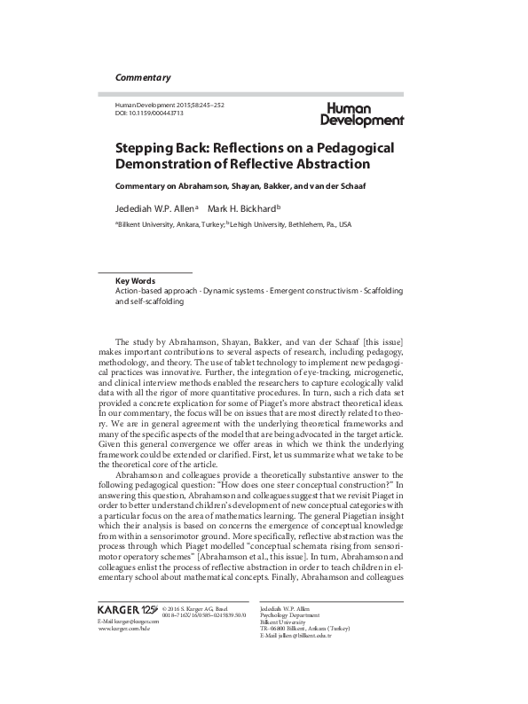 (PDF) Stepping Back: Reflections on a Pedagogical Demonstration of ...