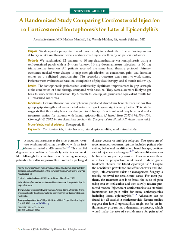 (PDF) A Randomized Study Comparing Corticosteroid Injection to ...