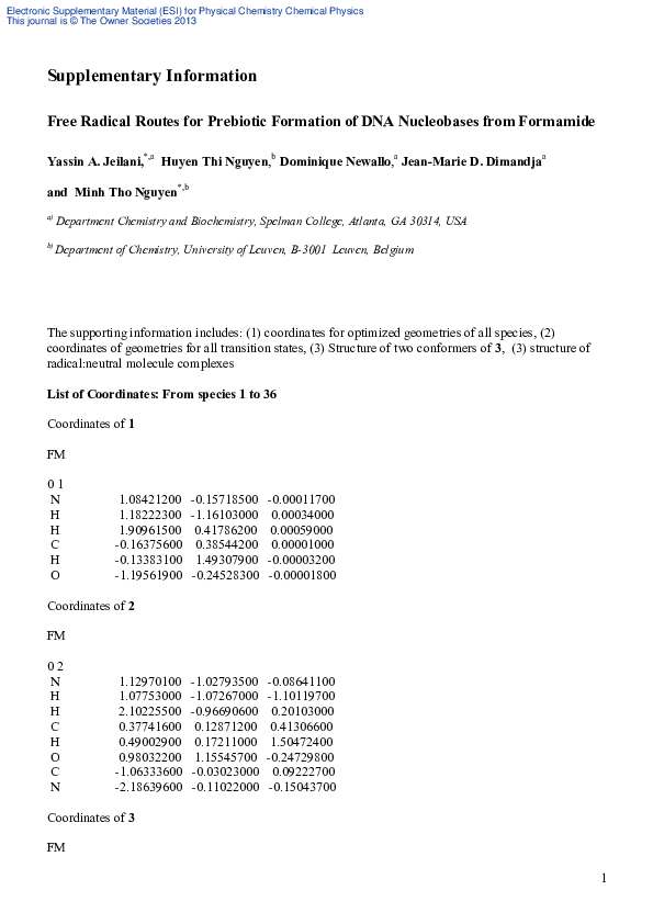 (PDF) Free radical routes for prebiotic formation of DNA nucleobases ...