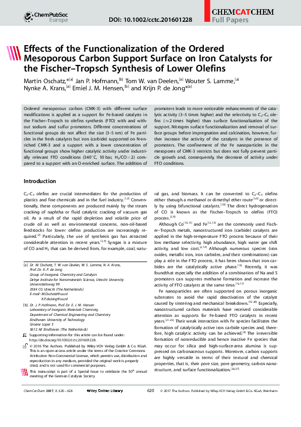 (PDF) Effects of the Functionalization of the Ordered Mesoporous Carbon ...