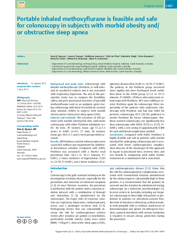 (PDF) Portable inhaled methoxyflurane is feasible and safe for ...