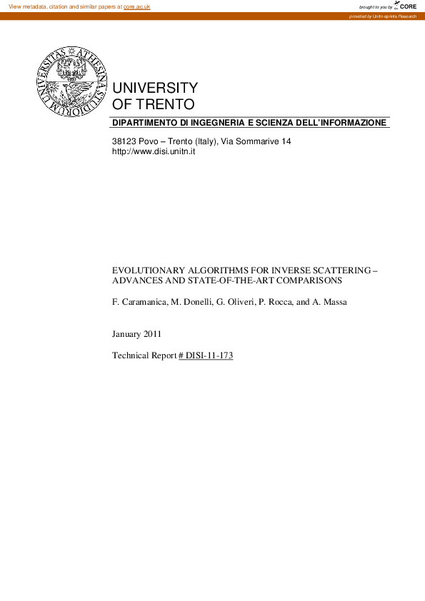 (PDF) Evolutionary Algorithms for Inverse Scattering: Advances and ...