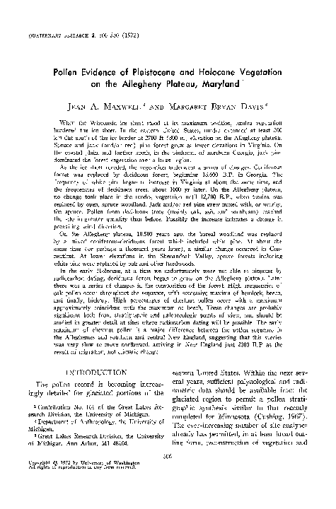 (PDF) Pollen Evidence of Pleistocene and Holocene Vegetation on the ...