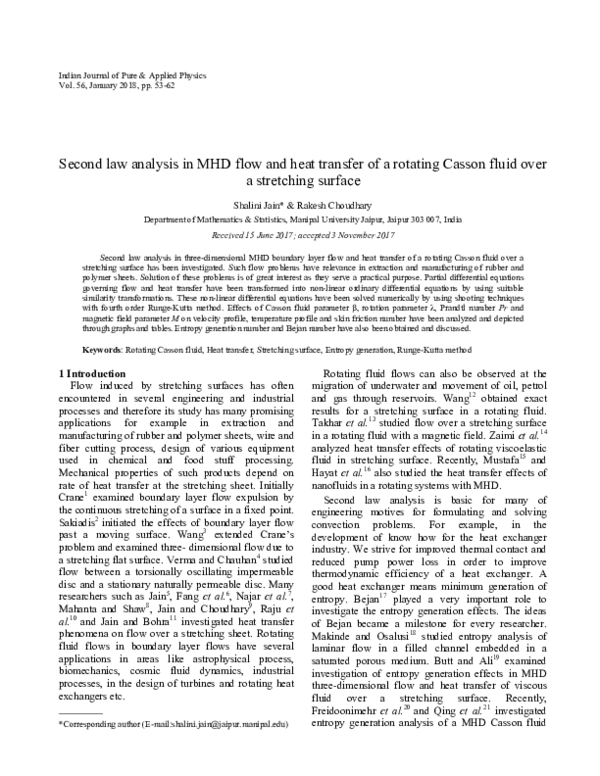 (PDF) Second law analysis in MHD flow and heat transfer of a rotating ...