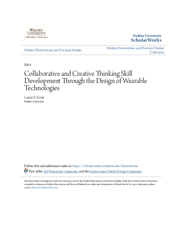 (PDF) Collaborative and Creative Thinking Skill Development Through the ...