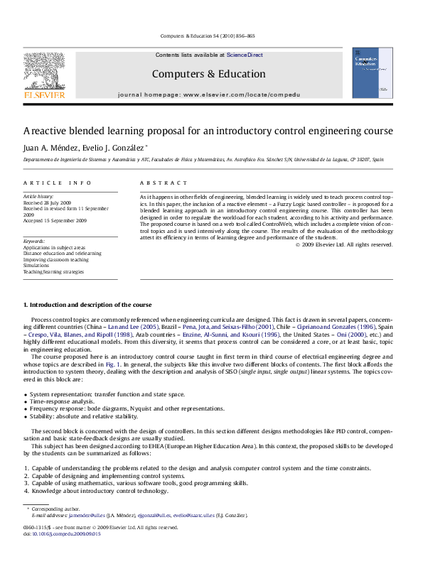 (PDF) A reactive blended learning proposal for an introductory control ...
