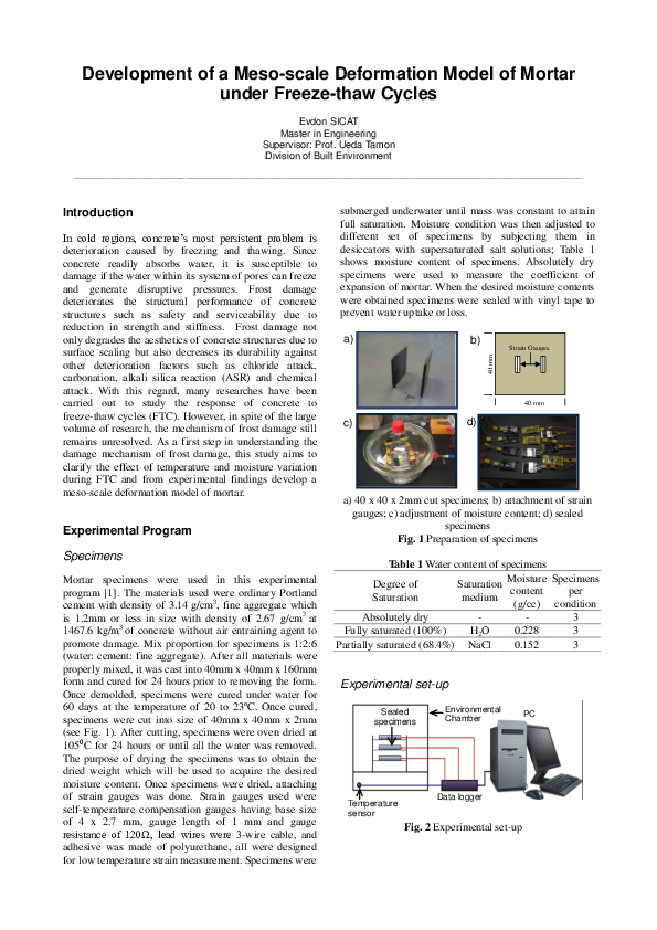 (PDF) Development of a Mesoscale Deformation Model of Mortar under ...
