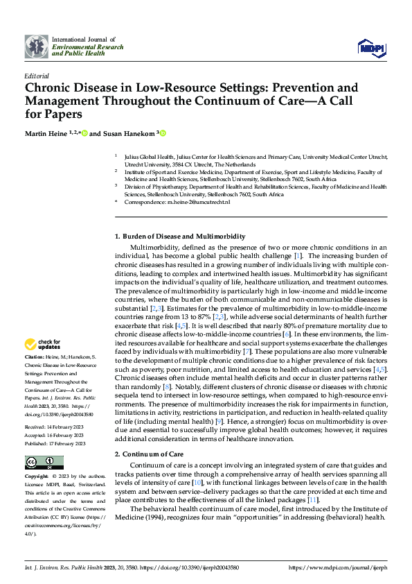(PDF) Chronic Disease in Low-Resource Settings: Prevention and ...
