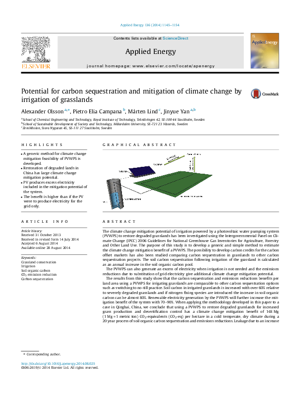 (PDF) Potential for carbon sequestration and mitigation of climate ...