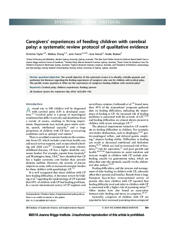 Feeding Children With Cerebral Palsy