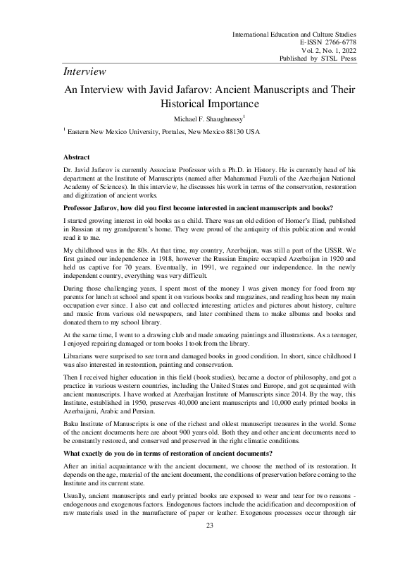(PDF) ANCIENT MANUSCRIPTS AND THEIR HISTORICAL IMPORTANCE
