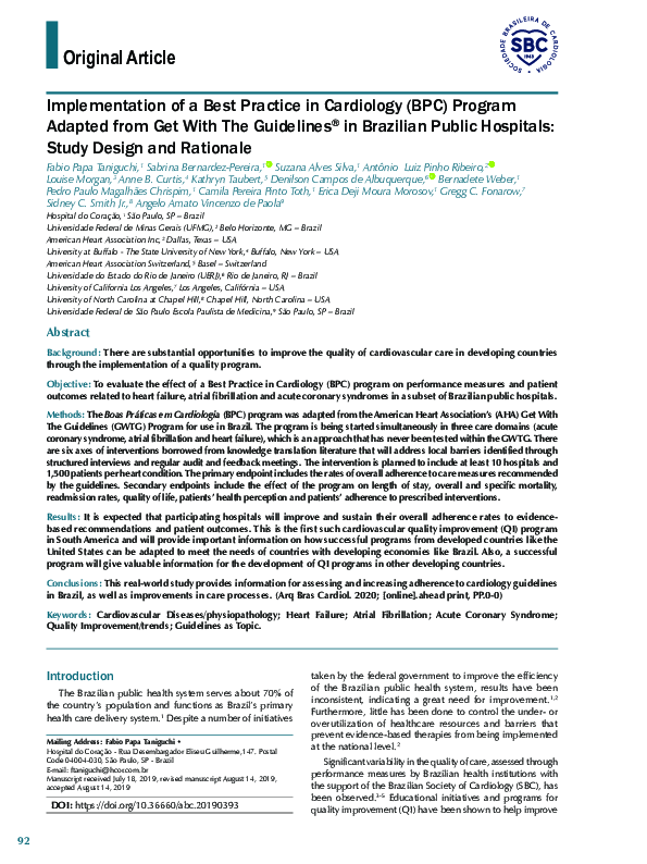 (PDF) Implementação do Programa Boas Práticas em Cardiologia adaptado