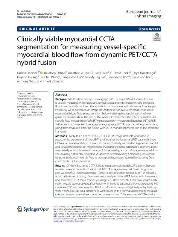 (PDF) Clinically viable myocardial CCTA segmentation for measuring ...